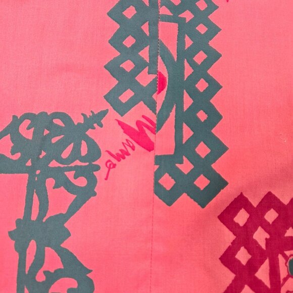 Vintage MAMO HOWELL Hawaiian Aloha Tropical Maxi Muumuu Dress Ruffles Pockets 12 - Picture 10 of 13